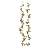 Christmas flower garlands 6 pcs pink 215cm