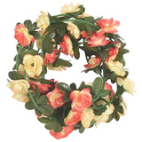 Guirlandes de fleurs de Noël 6 pcs rose et champagne 240 cm