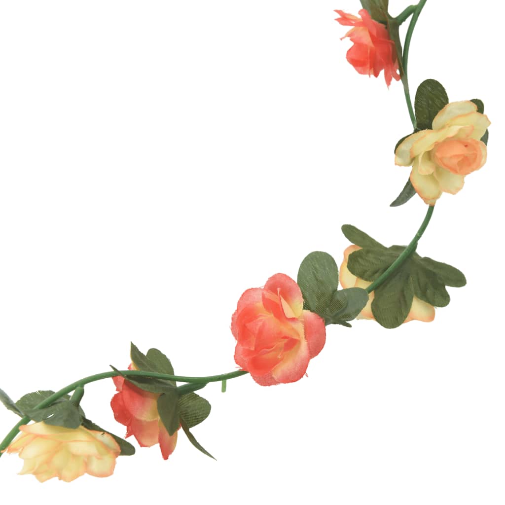 Guirlandes de fleurs de Noël 6 pcs rose et champagne 240 cm