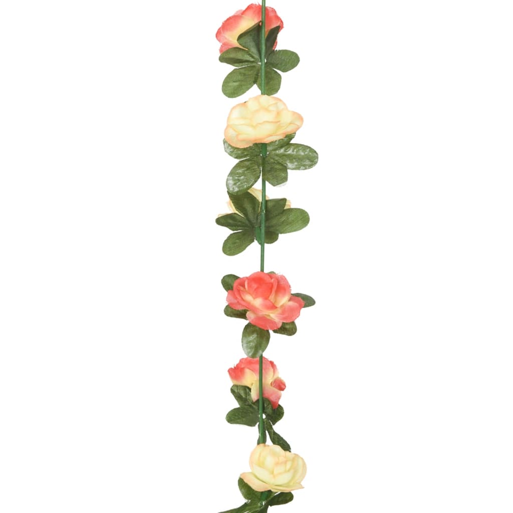 Guirlandes de fleurs de Noël 6 pcs rose et champagne 240 cm