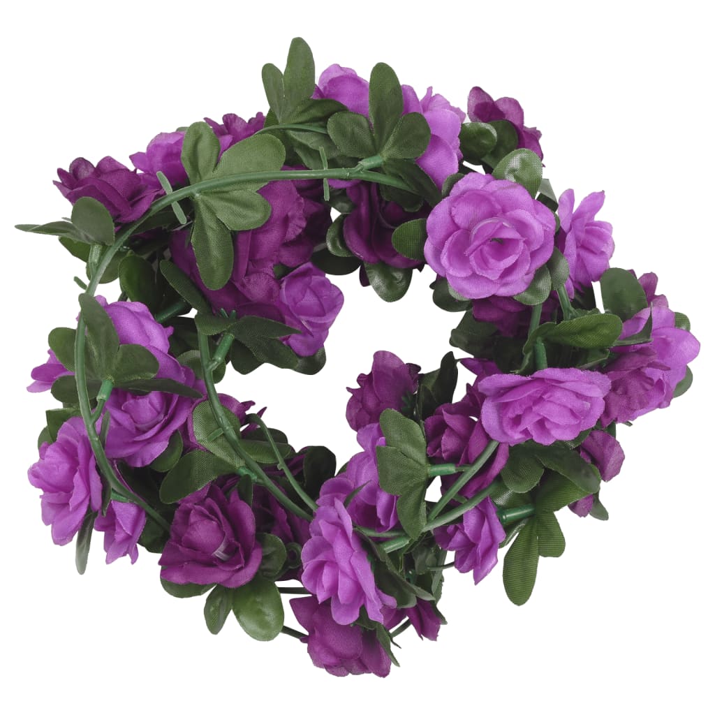 Guirlandes de fleurs artificielles 6 pcs violet clair 240 cm