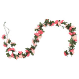 Christmas flower garlands 6 pcs pink 240cm