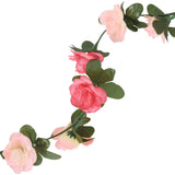 Christmas flower garlands 6 pcs pink 240cm