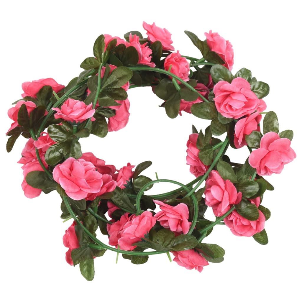 Guirlandes de fleurs de Noël 6 pcs rose 240 cm