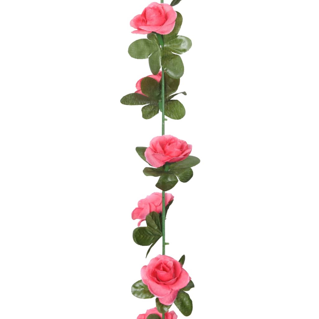 Guirlandes de fleurs de Noël 6 pcs rose 240 cm