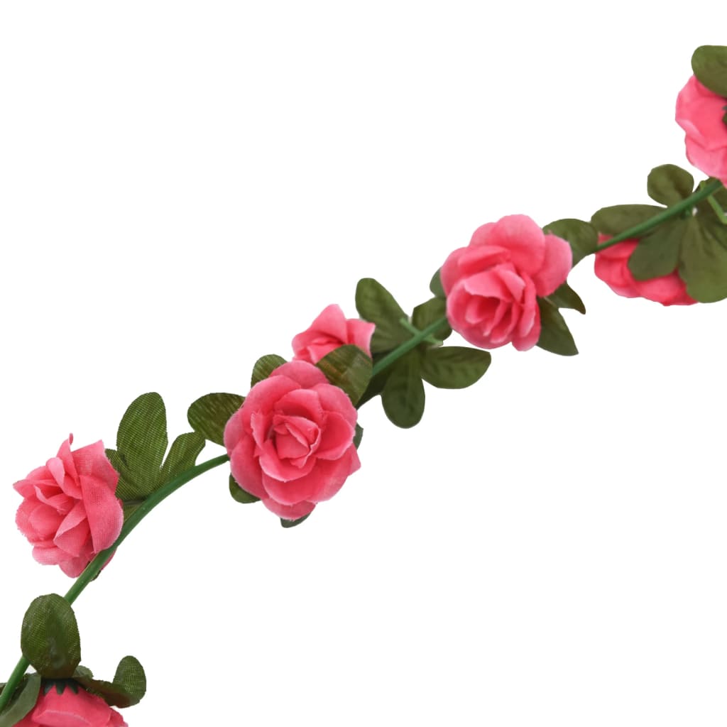 Guirlandes de fleurs de Noël 6 pcs rose 240 cm