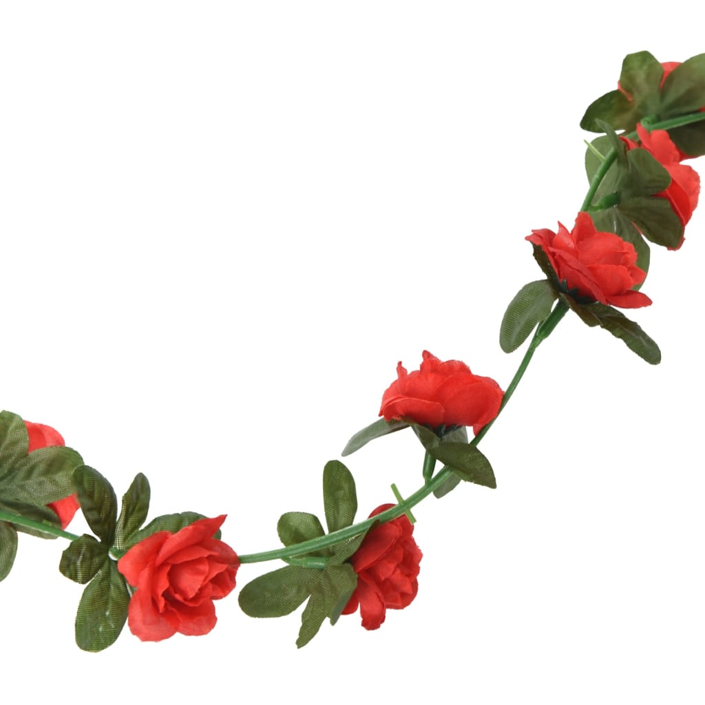 Guirlandes de fleurs de Noël 6 pcs rouge 240 cm