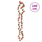 Guirlandes de fleurs de Noël 6 pcs rouge 240 cm