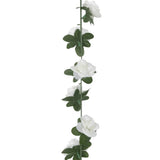 Christmas flower garlands 6 pcs white 240cm