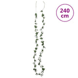 Christmas flower garlands 6 pcs white 240cm