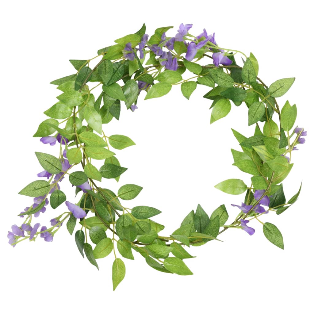 Guirlandes de fleurs de Noël 6 pcs violet 200 cm