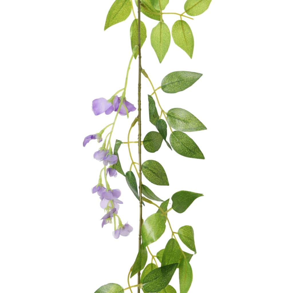 Guirlandes de fleurs de Noël 6 pcs violet 200 cm