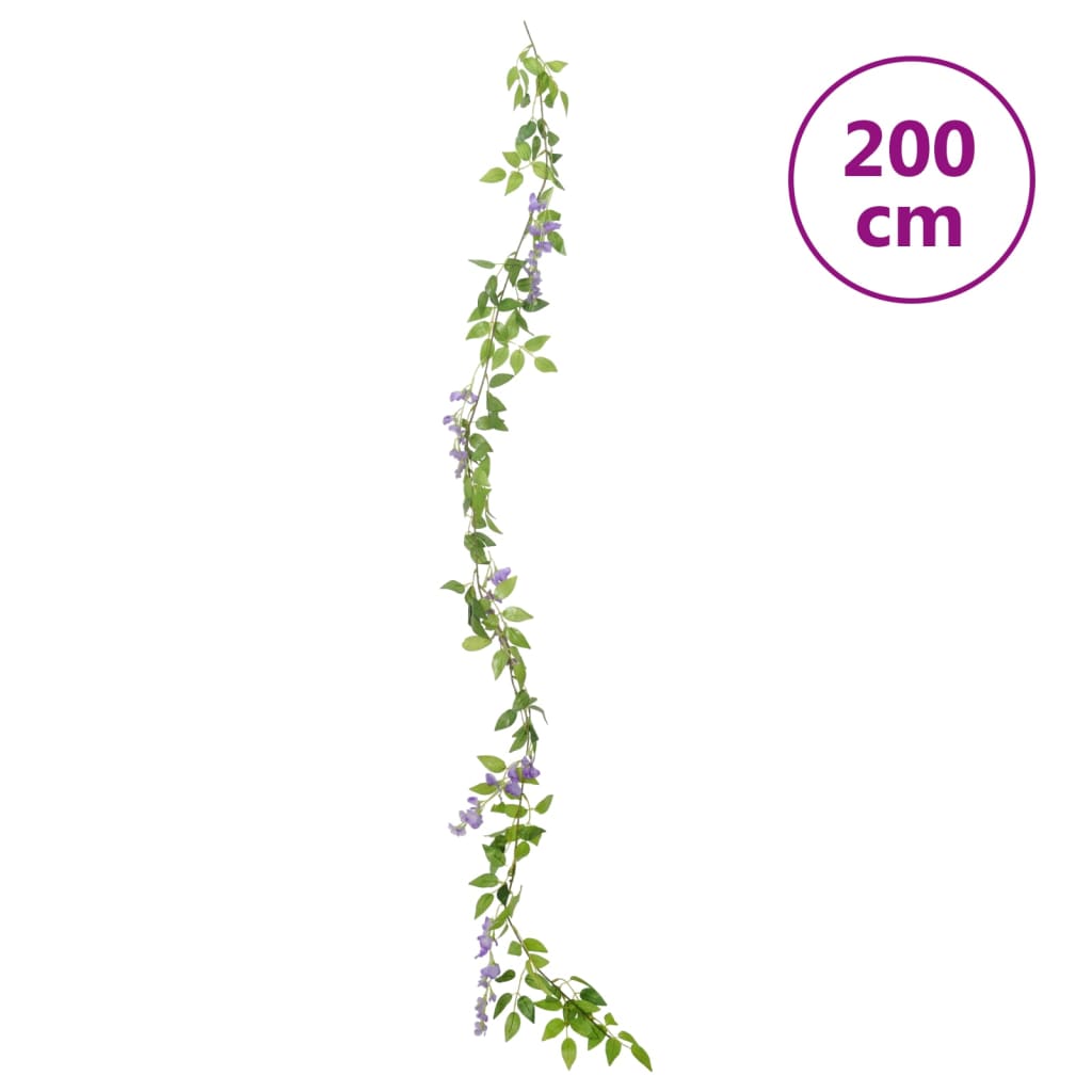 Guirlandes de fleurs de Noël 6 pcs violet 200 cm