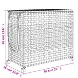 Panier à linge avec roulettes 66x35x60 cm résine tressée