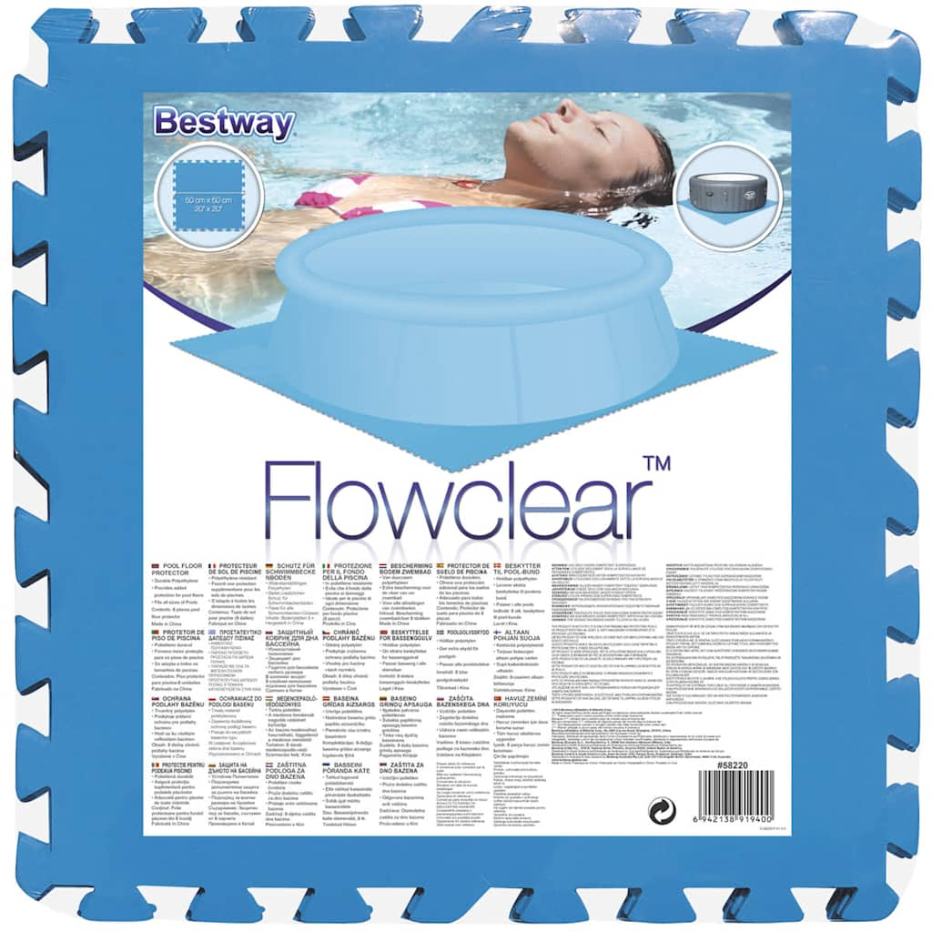 Bestway Schwimmbad-Bodenschoner 8 Stück blau 58220