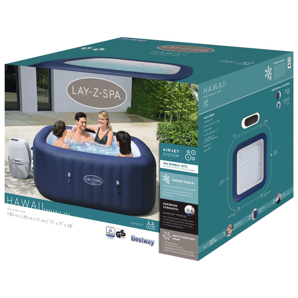 Bestway Lay-Z-Spa Hawaii AirJet aufblasbarer Whirlpool