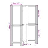Trennwand 3 Paneele aus weißem massivem Paulownia-Holz