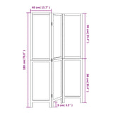 Trennwand 3 Paneele aus weißem massivem Paulownia-Holz