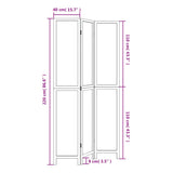 Trennwand 3 Paneele aus weißem massivem Paulownia-Holz