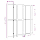 Trennwand 6 Paneele aus weißem massivem Paulownia-Holz