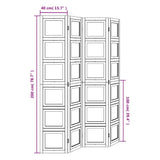 4-panel partition wall in white solid paulownia wood