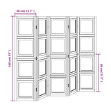 Trennwand 5 Paneele aus weißem massivem Paulownia-Holz