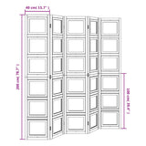 Trennwand 5 Paneele aus weißem massivem Paulownia-Holz