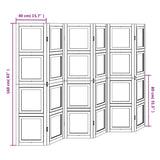 Trennwand 6 Paneele aus weißem massivem Paulownia-Holz
