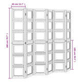 Trennwand 6 Paneele aus weißem massivem Paulownia-Holz