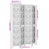 Trennwand 4 braune Paneele aus massivem Paulownia-Holz