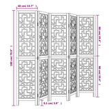 Trennwand 5 braune Paneele aus massivem Paulownia-Holz