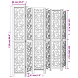 Trennwand 6 braune Paneele aus massivem Paulownia-Holz