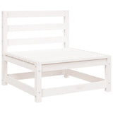 Garden sofa without armrests white solid pine wood