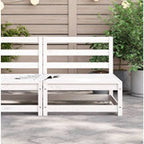 Garden sofa without armrests white solid pine wood