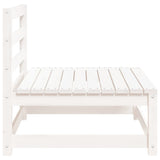 Garden sofa without armrests white solid pine wood