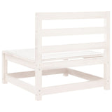 Garden sofa without armrests white solid pine wood