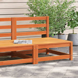 Garden sofa without armrests, brown wax, solid pine wood