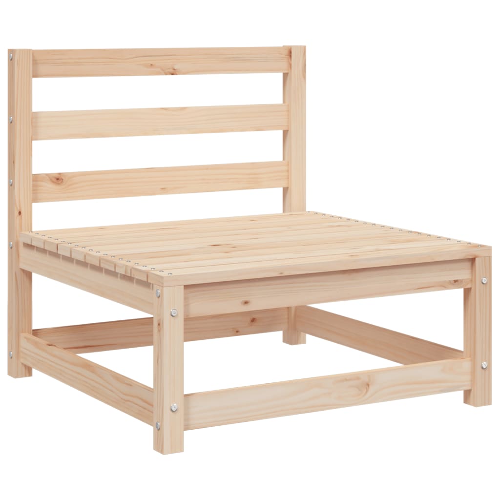 Canapés de jardin sans accoudoirs 2 pcs blanc bois pin massif