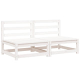 Canapés de jardin sans accoudoirs 2 pcs blanc bois pin massif