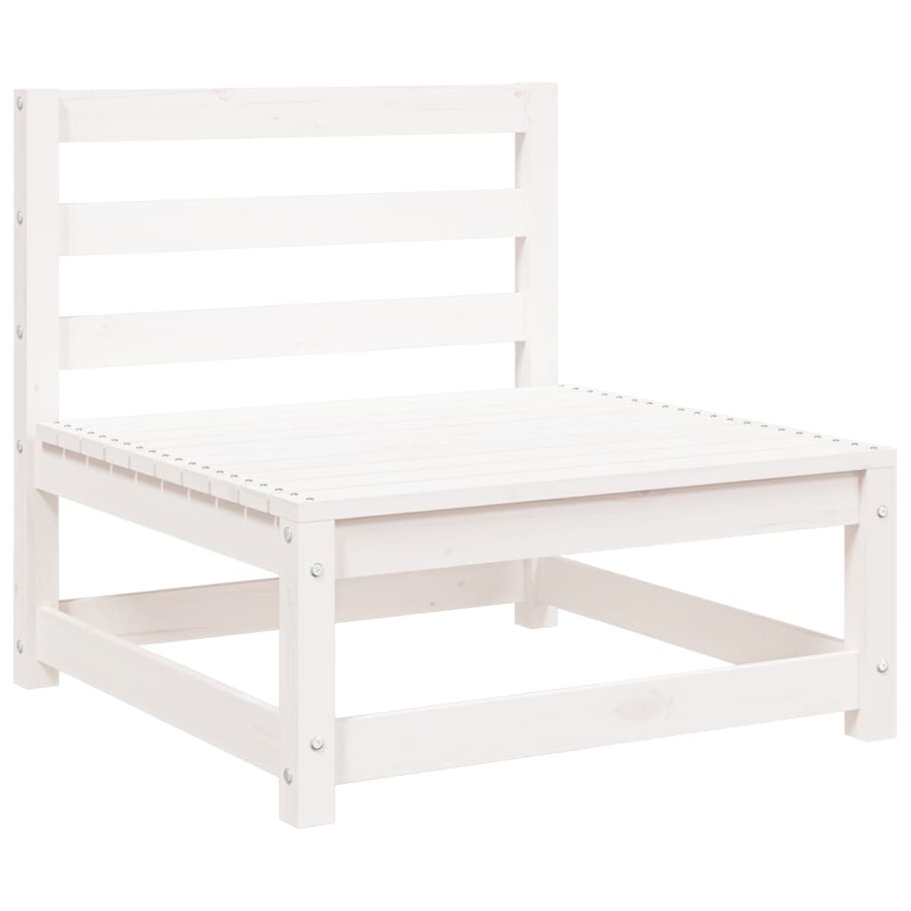 Canapés de jardin sans accoudoirs 2 pcs blanc bois pin massif