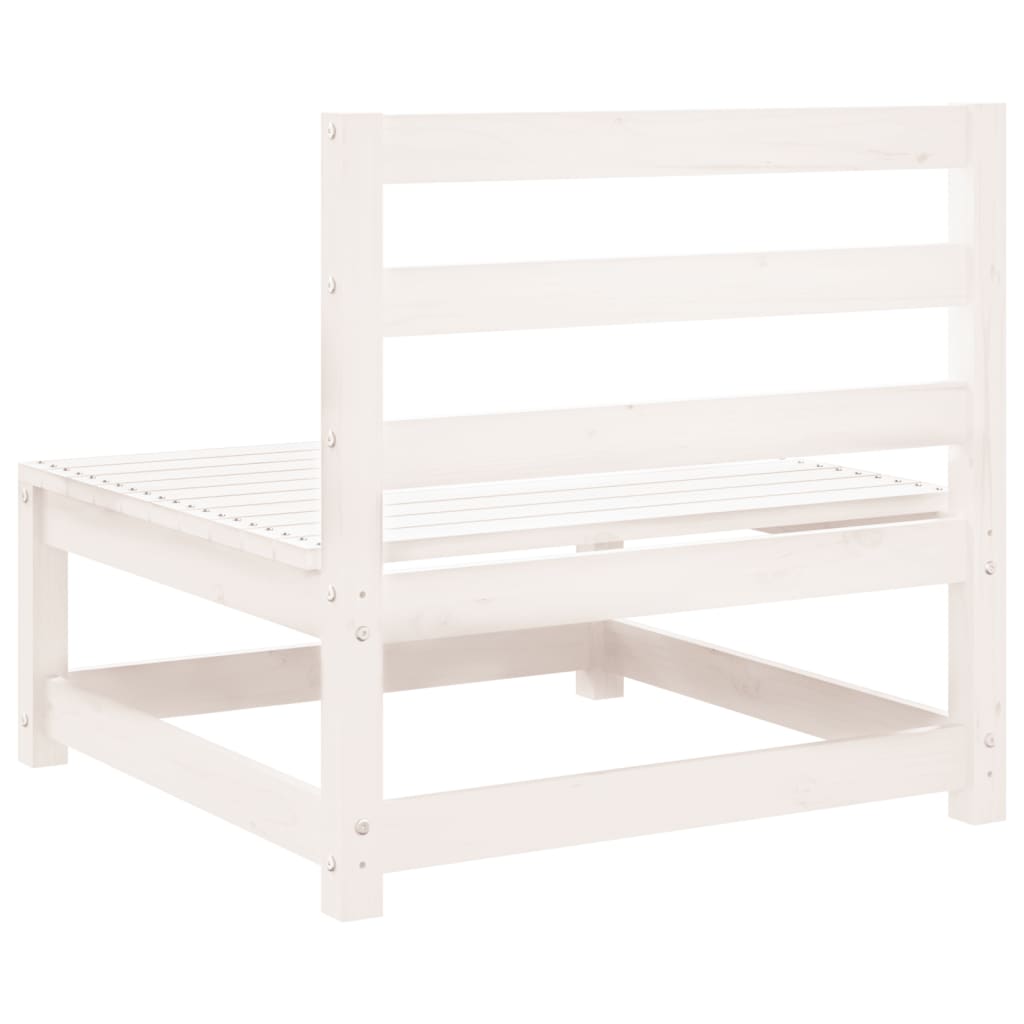 Canapés de jardin sans accoudoirs 2 pcs blanc bois pin massif