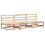 Canapés de jardin sans accoudoirs 3 pcs bois de pin massif