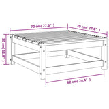 Repose-pied de jardin 70x70x30 cm bois de pin massif