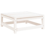 Repose-pied de jardin blanc 70x70x30 cm bois de pin massif