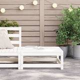 Repose-pied de jardin blanc 70x70x30 cm bois de pin massif