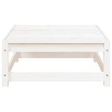 Repose-pied de jardin blanc 70x70x30 cm bois de pin massif