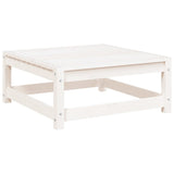 Repose-pied de jardin blanc 70x70x30 cm bois de pin massif