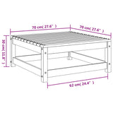 Repose-pied de jardin blanc 70x70x30 cm bois de pin massif