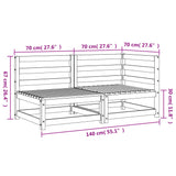 2-Sitzer-Gartensofa, braunes Wachs, massives Kiefernholz