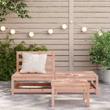 Garden sofa without armrests and footrest in solid Douglas wood